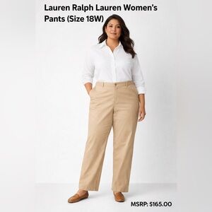 Lauren Ralph Lauren Tan Pants 18W NWT Straight Leg Pre-Fall